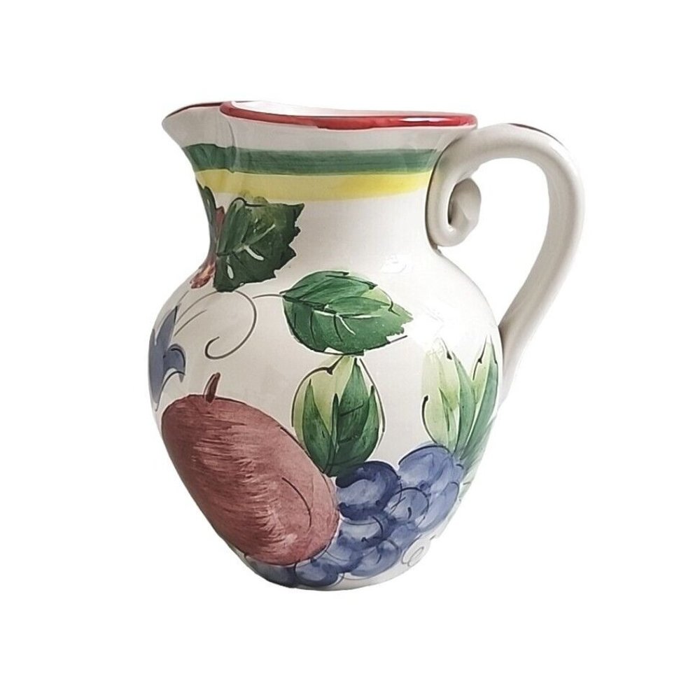 Italian Pottery Ceramic Pitcher Vase Hand Thrown Made in Italy  Cottagecore